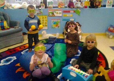Kids wearing silly glasses at Little Learners of Westchester